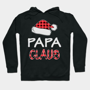 Papa Claus Red Buffalo Plaid Santa Hat Matching Family Christmas gift Hoodie